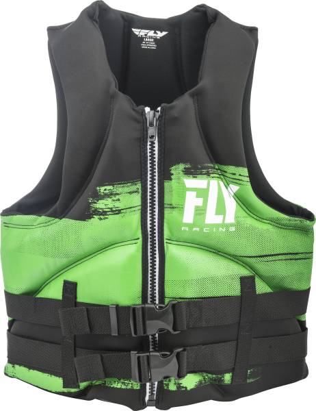 FLY RACING - MENS NEOPRENE LIFE JACKET GREEN/BLACK SM - Image 1