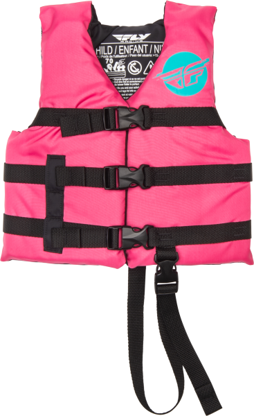 FLY RACING - CHILD FLOTATION VEST NEON PINK/TEAL - Image 1