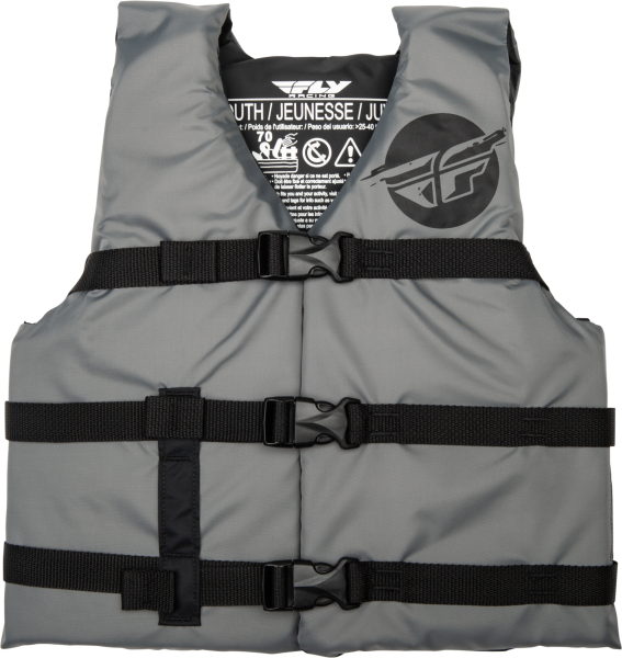 FLY RACING - YOUTH FLOTATION VEST GREY/BLACK - Image 1