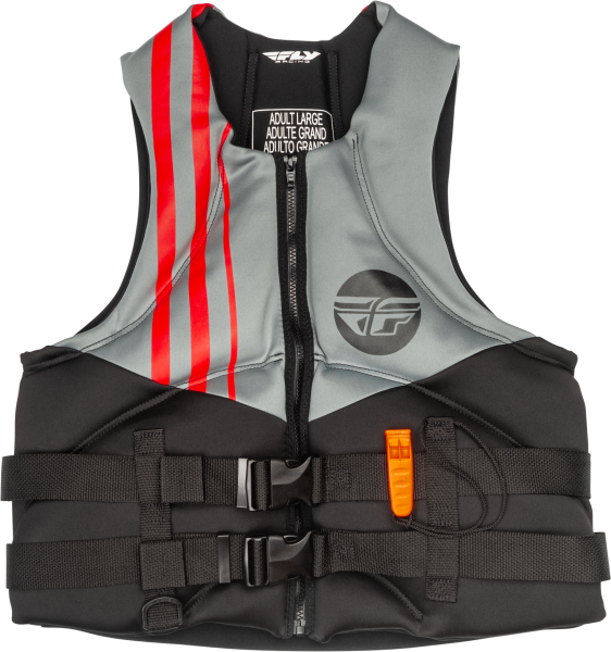 FLY RACING - NEOPRENE FLOTATION VEST BLACK/GREY/RED 2X - Image 1