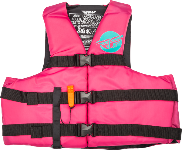 FLY RACING - NYLON FLOTATION VEST NEON PINK/TEAL 2X - Image 1