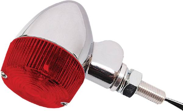 K&S - TURN SIGNAL STYLE 1 CHROME W/RED LENS - Image 1