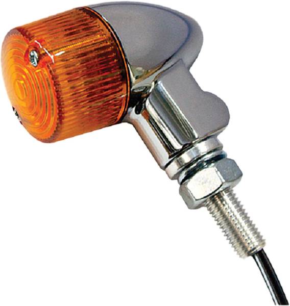 K&S - TURN SIGNAL STYLE 2 CHROME W/AMBER LENS - Image 1