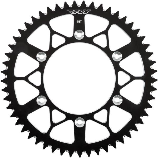 FLY RACING - REAR SPROCKET ALUMINUM 53T-520 BLK HON - Image 1