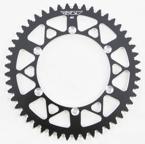 FLY RACING - REAR SPROCKET ALUMINUM 49T-520 BLK KAW/SUZ - Image 1