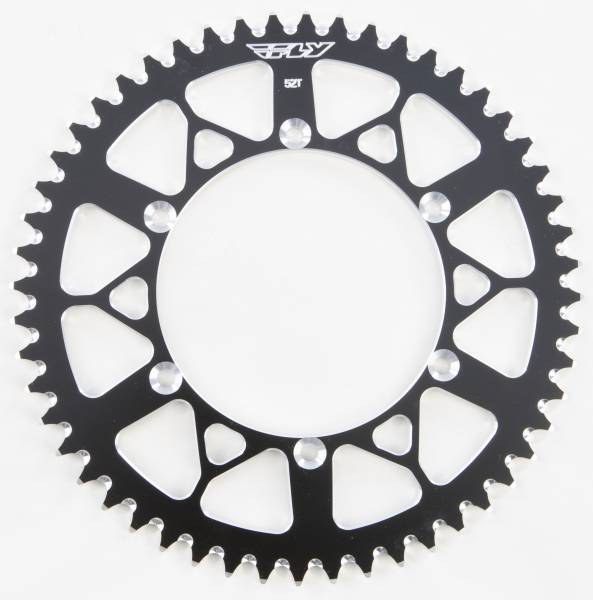 FLY RACING - REAR SPROCKET ALUMINUM 52T-520 BLK KAW/SUZ - Image 1