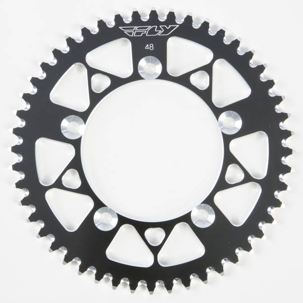 FLY RACING - REAR SPROCKET ALUMINUM 48T-420 BLK HUSQ/KTM - Image 1