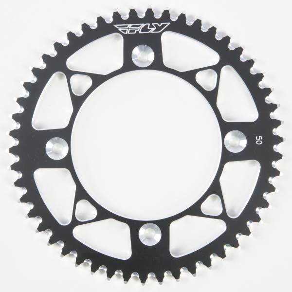 FLY RACING - REAR SPROCKET ALUMINUM 50T-428 BLK HUSQ/KTM - Image 1