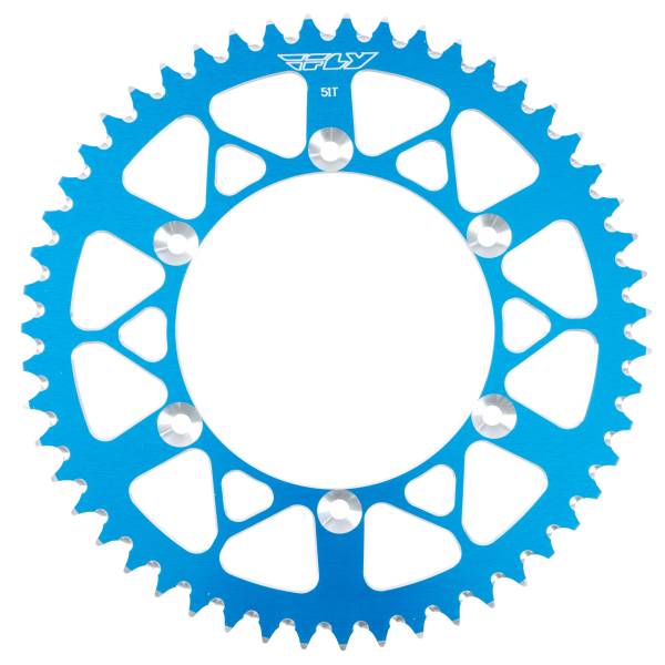 FLY RACING - REAR SPROCKET ALUMINUM 51T-520 BLU HON/YAM - Image 1