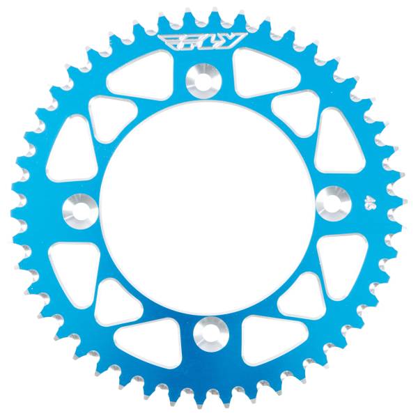 FLY RACING - REAR SPROCKET ALUMINUM 46T-428 BLU SUZ/YAM - Image 1