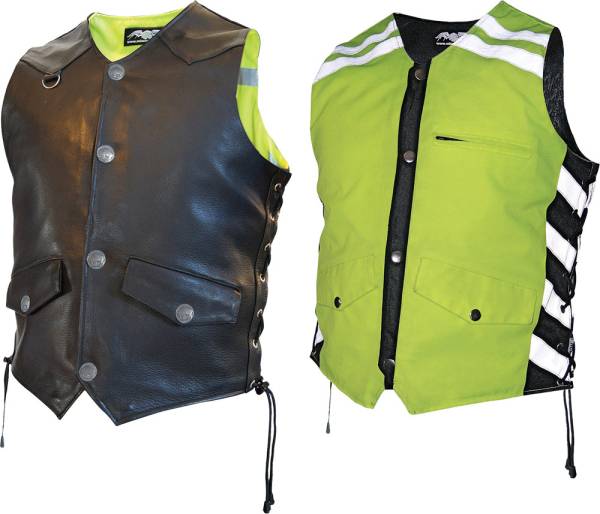 MISSING LINK - D.O.C. REVERSIBLE SAFETY VEST BLACK/HI-VIZ MENS 2X - Image 1