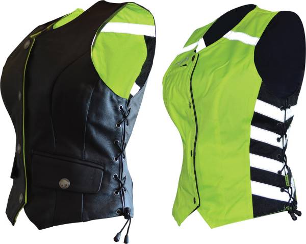 MISSING LINK - D.O.C. REVERSIBLE SAFETY VEST BLACK/HI-VIZ LADIES 2X - Image 1