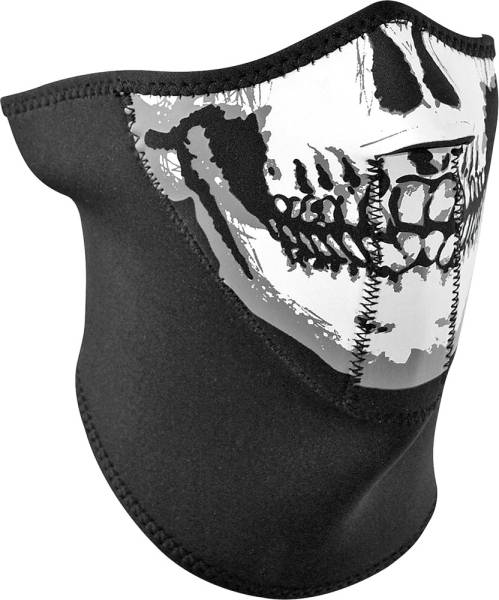 ZAN - NEOPRENE 3-PANEL HALF MASK BLACK SKULL FACE - Image 1