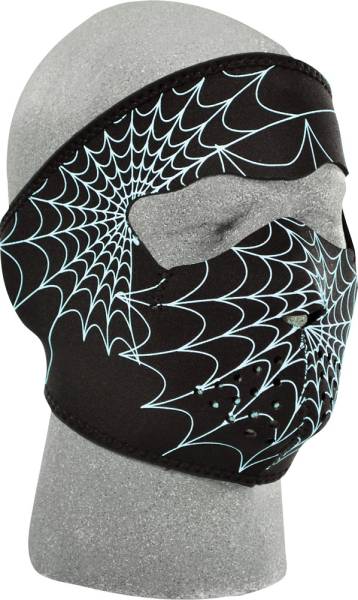 ZAN - FULL FACE MASK GLOW IN THE DARK SPIDERWEB - Image 1