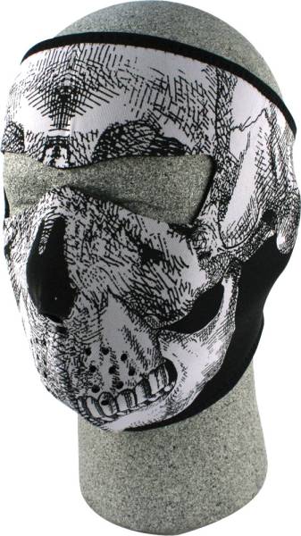 ZAN - FULL FACE MASK BLACK/WHITE SKULL - Image 1