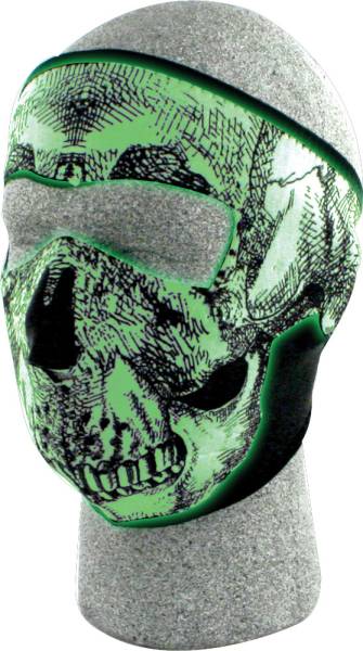 ZAN - FULL FACE MASK BLACK/WHITE SKULL GLOW - Image 1