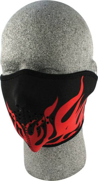 ZAN - HALF FACE MASK RED FLAMES - Image 1