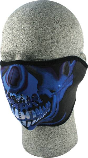 ZAN - HALF FACE MASK BLUE CHROME SKULL - Image 1