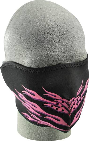 ZAN - HALF FACE MASK PINK FLAMES - Image 1