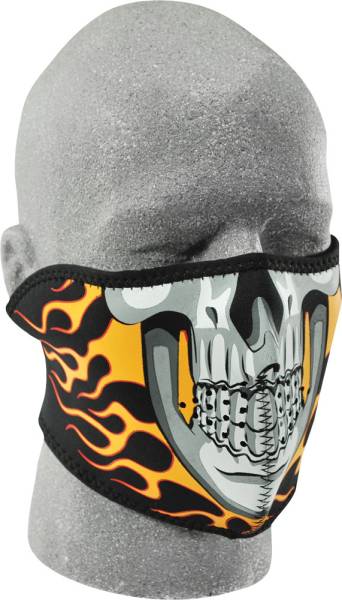 ZAN - HALF FACE MASK BURNING SKULL - Image 1