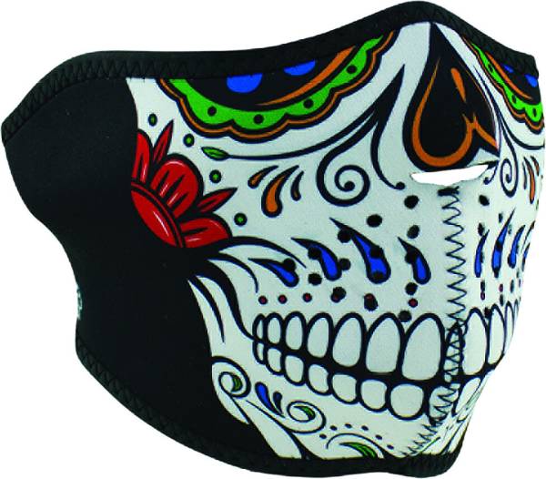 ZAN - NEOPRENE HALF MASK MUERTE SKULL - Image 1