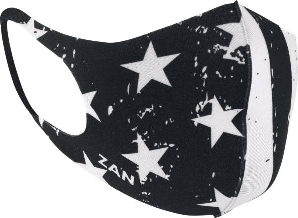 ZAN - LIGHTWEIGHT FACE MASK 2/PK BLACK & WHITE FLAG / BLACK - Image 1