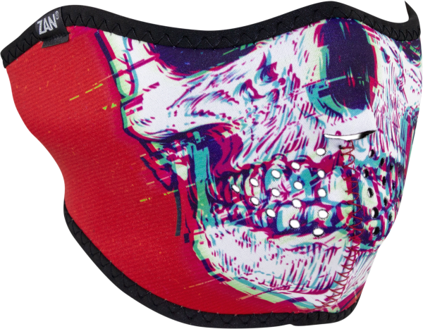 ZAN - NEOPRENE HALF FACE MASK GLITCH SKULL - Image 1