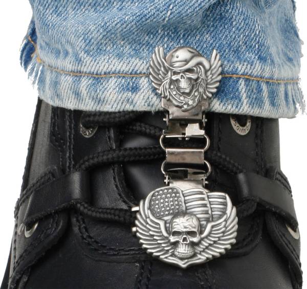 RYDER CLIPS - LACED BOOT TYPE (SKULL/WINGS) - Image 1