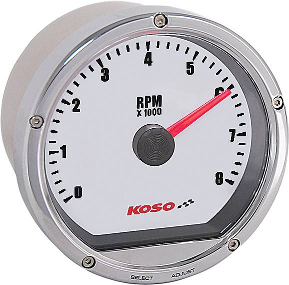 KOSO - TNT TACHOMETER 8000 RPM CHROME CASING - Image 1