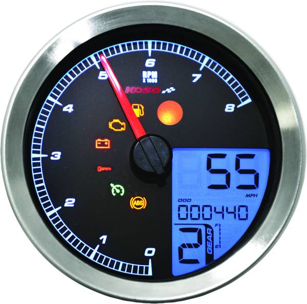 KOSO - SPEEDO / TACH SIL BEZEL LCD COLOR CHANGE DISPLAY - Image 1