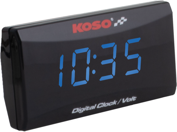 KOSO - SUPER SLIM CLOCK / VOLT METER BLUE DISPLAY - Image 1