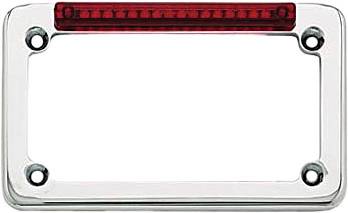 SDC - LED LICENSE PLATE FRAME CHROME W/RED LENS - Image 1