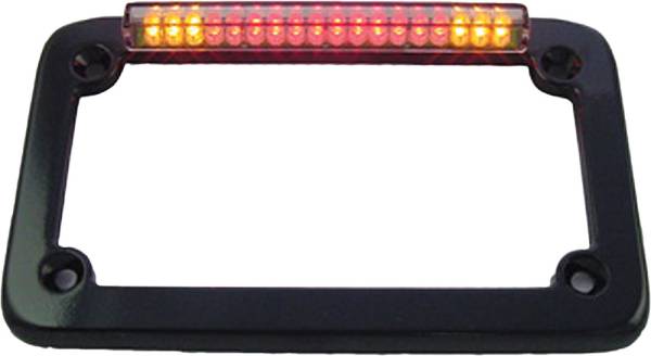 SDC - LED LICENSE PLATE FRAME BLACK W/TURN SIGNALS - Image 1