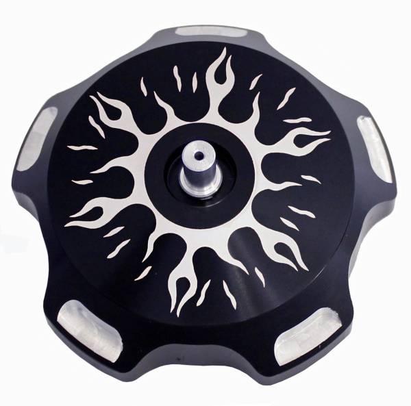 MODQUAD - BILLET GAS CAP (BLACK FLAMES) - Image 1