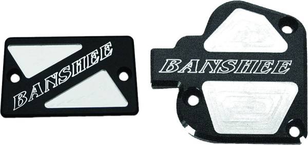 MODQUAD - THROTTLE & BRAKE COVER SET BLACK LOGO BANSHEE - Image 1