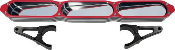 MODQUAD - 3-PANEL REAR VIEW MIRROR W/BEZEL RED 2" - Image 1