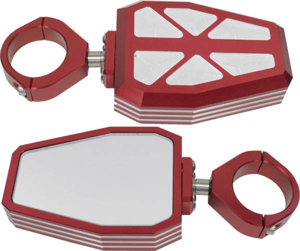 MODQUAD - BILLET SIDE MIRRORS DIAMOND RED 1.75" - Image 1