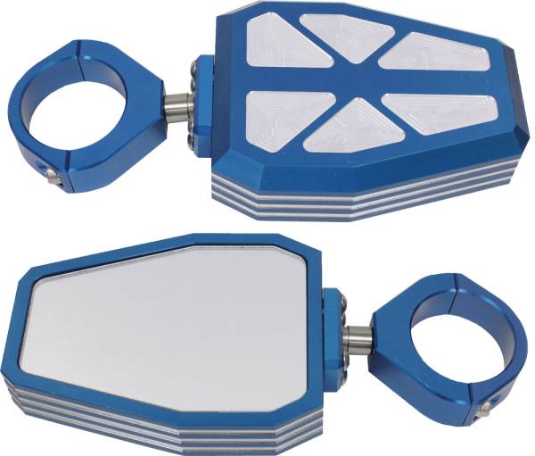 MODQUAD - BILLET SIDE MIRRORS DIAMOND BLUE 1.75" - Image 1