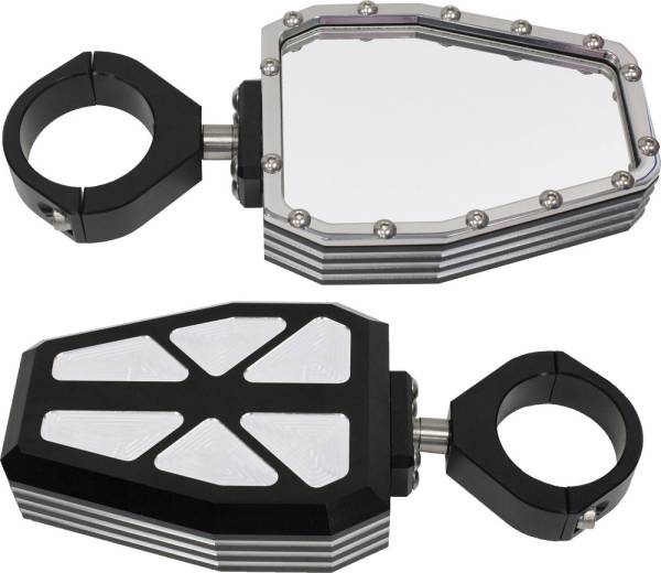 MODQUAD - BILLET SIDE MIRRORS DIAMOND W/BEZEL POLISHED 1.75" - Image 1