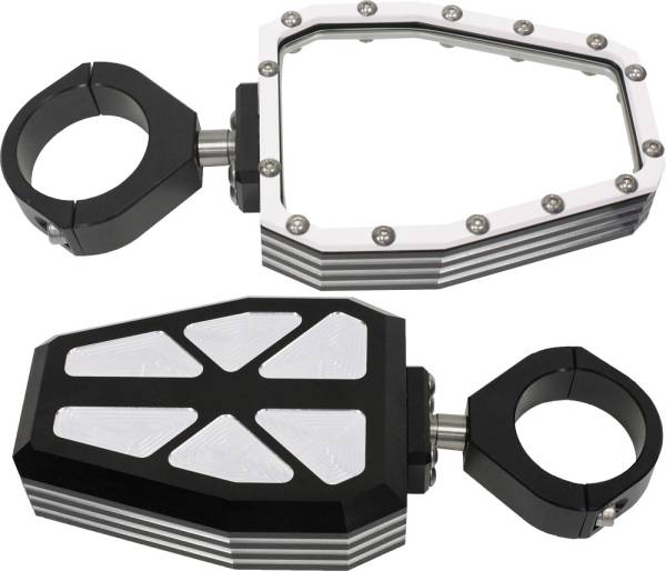 MODQUAD - BILLET SIDE MIRRORS DIAMOND W/BEZEL WHITE 1.75" - Image 1