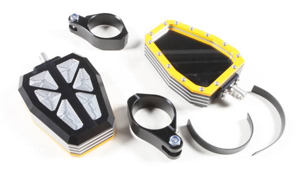 MODQUAD - BILLET SIDE MIRRORS DIAMOND W/BEZEL YELLOW 2" - Image 1