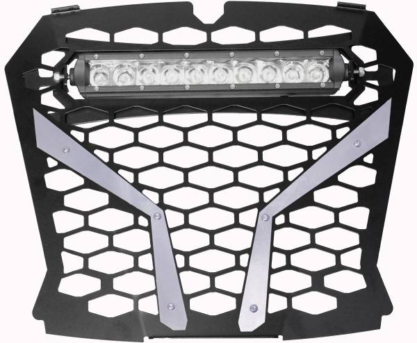 MODQUAD - FRONT GRILL SILVER POL RZR S WITH 10" LIGHT - Image 1