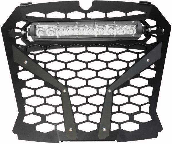 MODQUAD - FRONT GRILL BLACK POL RZR S WITH 10" LIGHT - Image 1