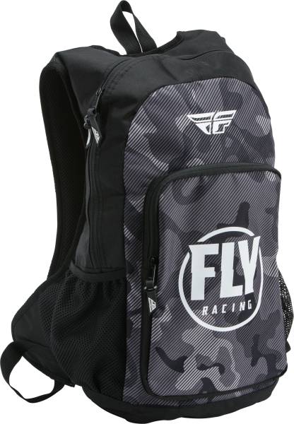 FLY RACING - JUMP PACK BACKPACK BLACK/GREY/WHITE CAMO - Image 1