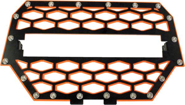 MODQUAD - 2-PANEL FRONT GRILL BLACK/ORANGE W/10" LIGHT BAR - Image 1