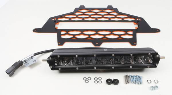 MODQUAD - 2-PANEL FRONT GRILL BLACK/ORANGE W/10" LIGHT BAR - Image 1