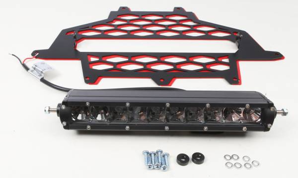 MODQUAD - 2-PANEL FRONT GRILL BLACK/RED W/10" LIGHT BAR - Image 1