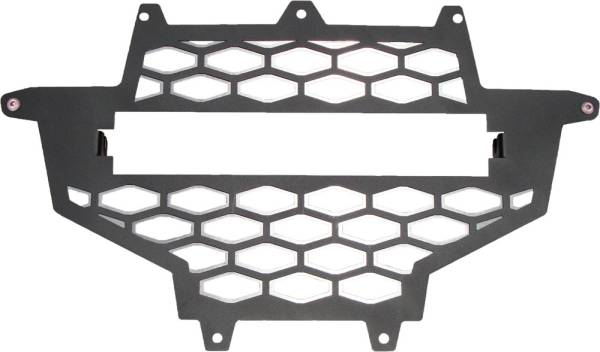 MODQUAD - 2-PANEL FRONT GRILL BLACK/SILVER W/LIGHT MOUNT - Image 1