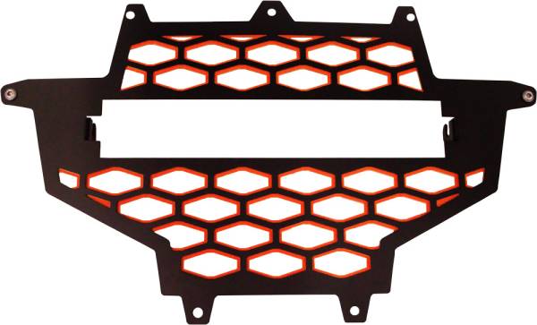 MODQUAD - 2-PANEL FRONT GRILL BLACK/RED W/LIGHT MOUNT - Image 1