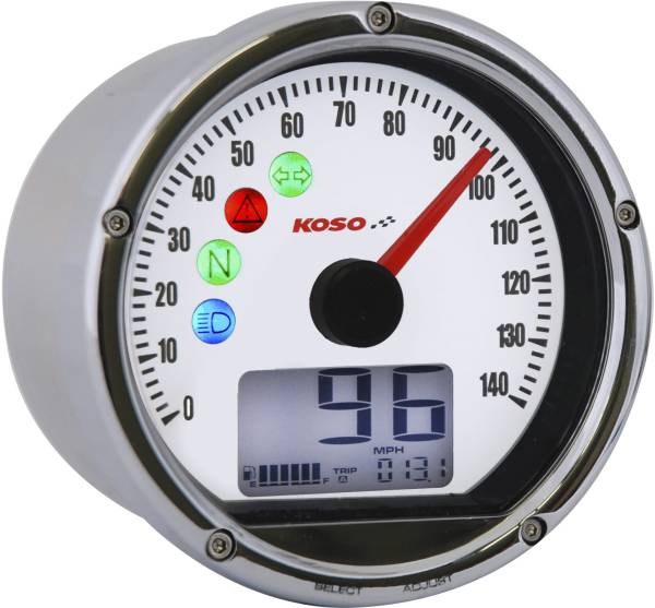 KOSO - TNT-01S SPEEDOMETER TACHOMETER COMBO WHITE - Image 1